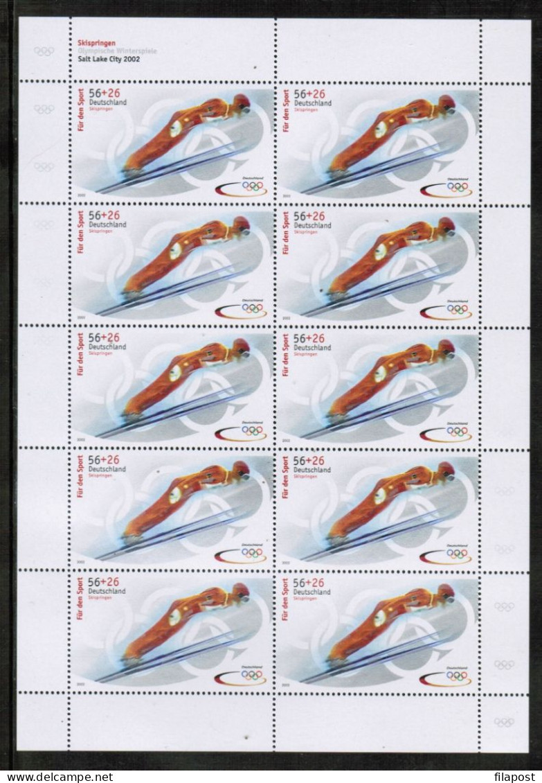 Germany 2002 / Michel 2237-40 Kb - Winter Olympics Salt Lake City, Sports, For The Sport - Three Sheets Of 10 Stamps MNH - Unused Stamps