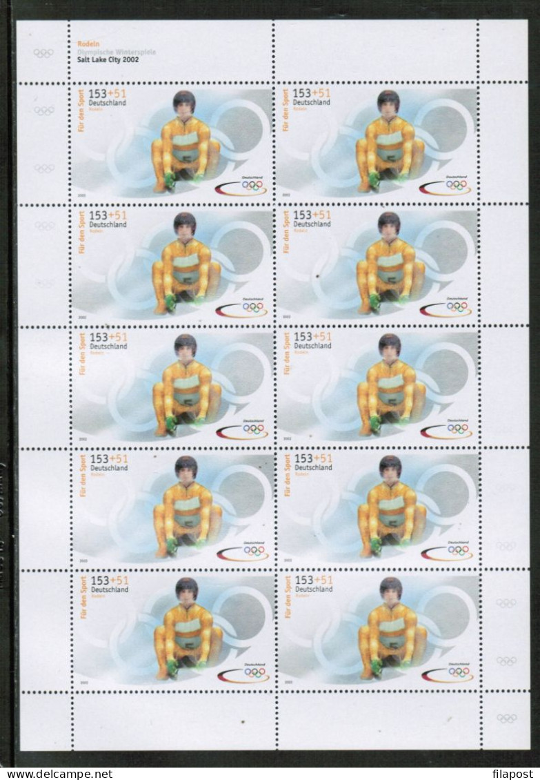 Germany 2002 / Michel 2237-40 Kb - Winter Olympics Salt Lake City, Sports, For The Sport - Three Sheets Of 10 Stamps MNH - Ungebraucht