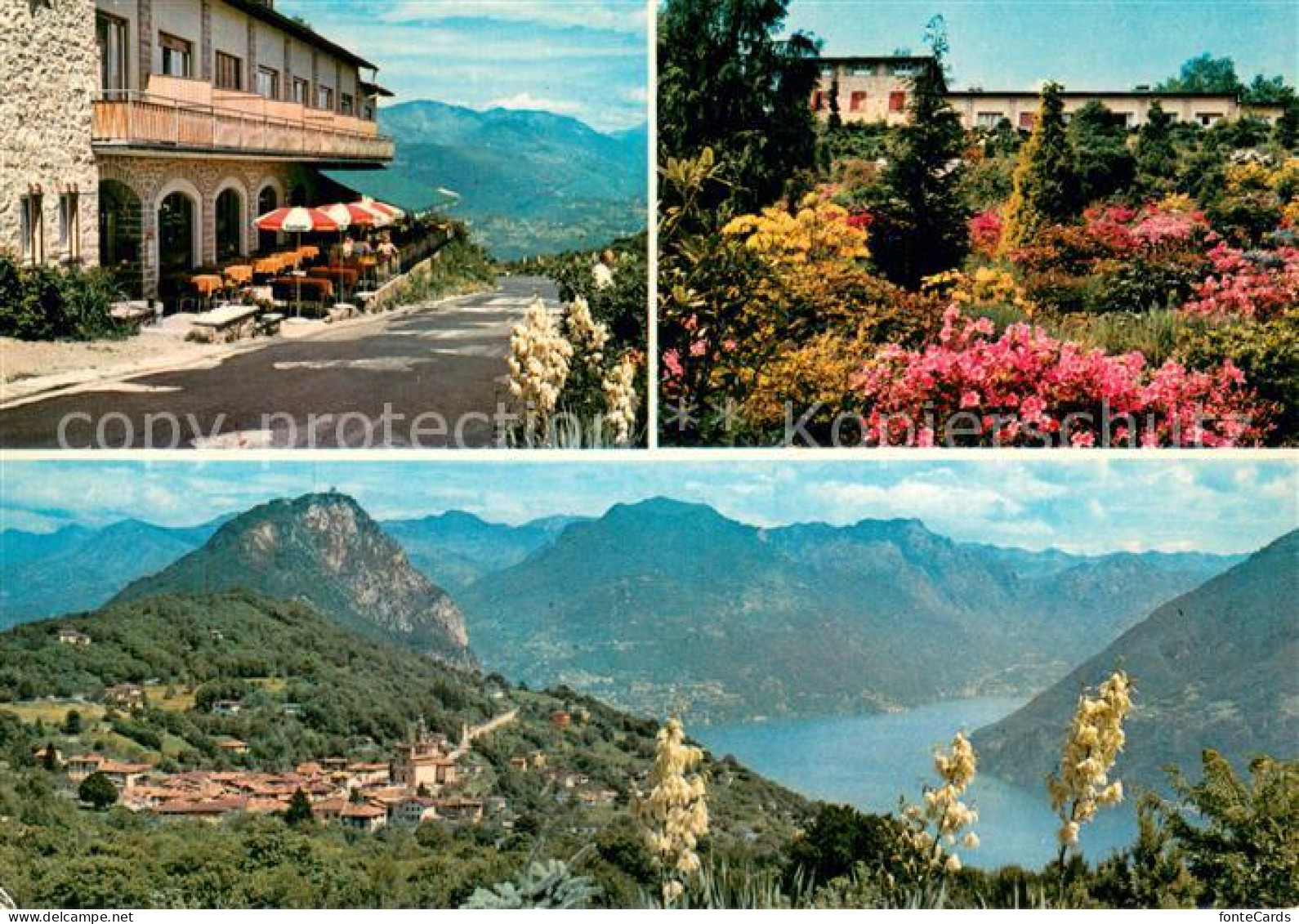 13785359 Carona Lago Di Lugano Caffè Ristorante Bar San Grato Garten Panorama Lu - Andere & Zonder Classificatie