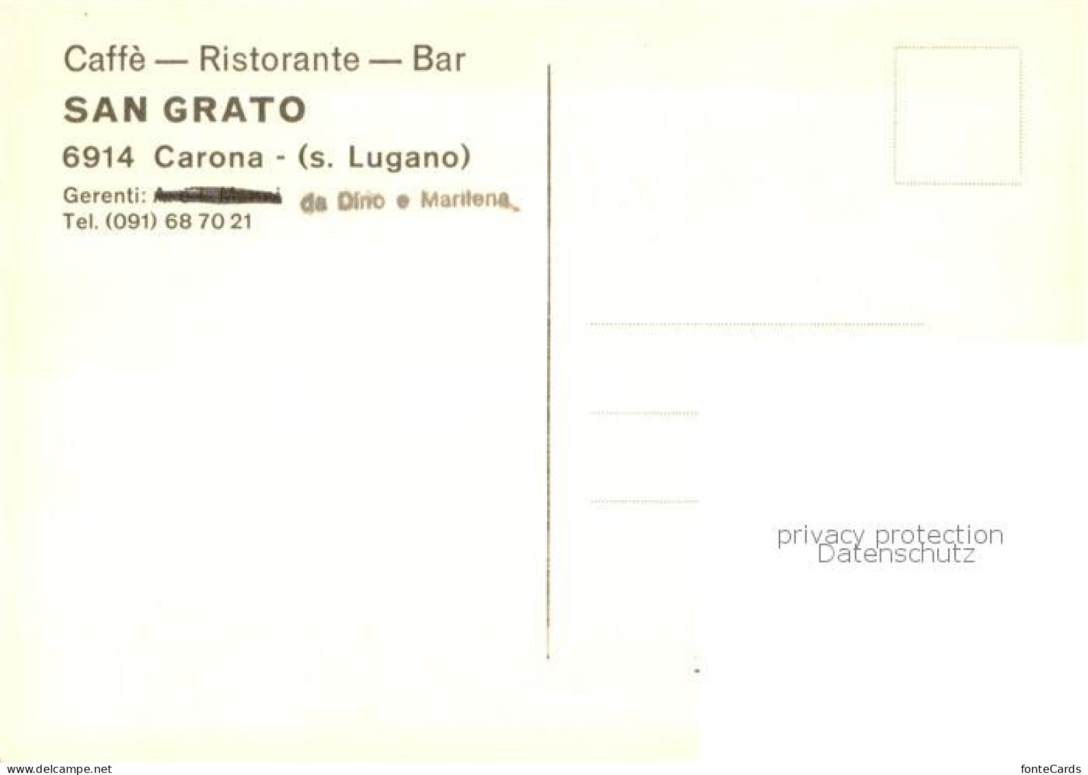 13785359 Carona Lago Di Lugano Caffè Ristorante Bar San Grato Garten Panorama Lu - Andere & Zonder Classificatie