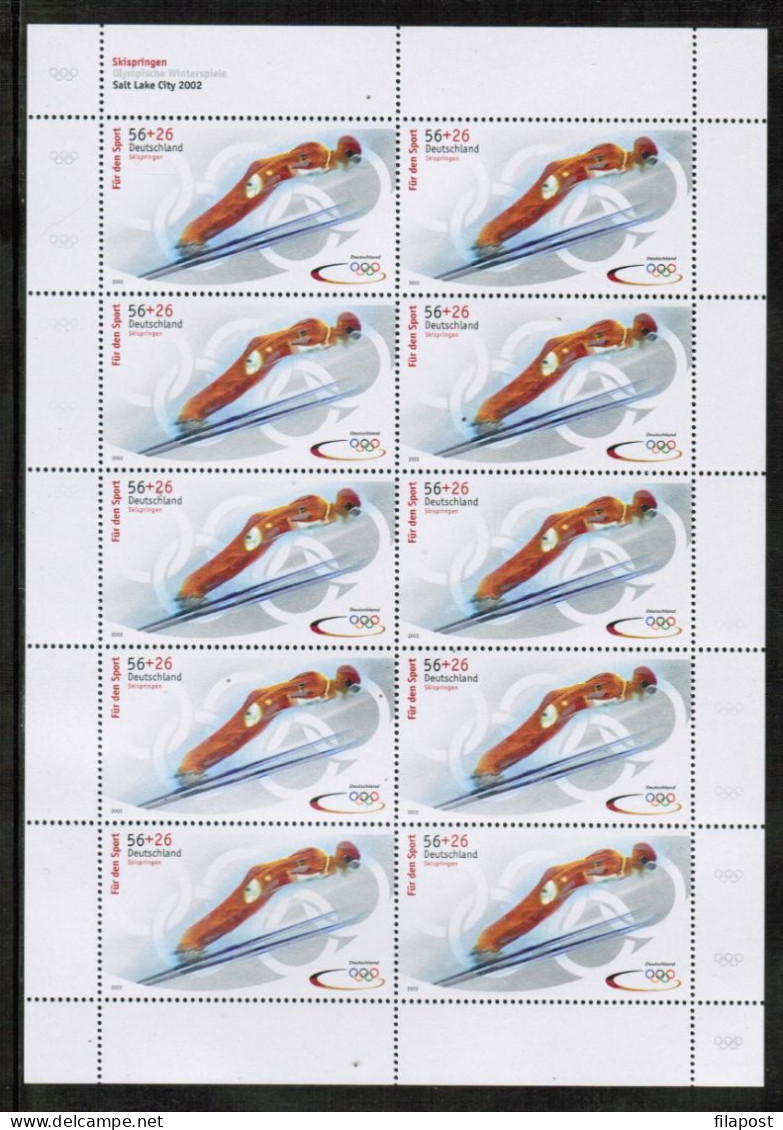 Germany 2002 / Michel 2237-40 Kb - Winter Olympics Salt Lake City, Sports, For The Sport - Three Sheets Of 10 Stamps MNH - Hiver 2002: Salt Lake City