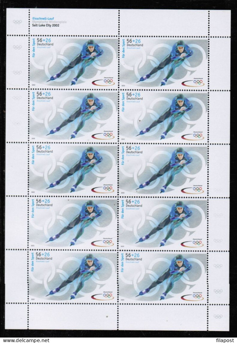 Germany 2002 / Michel 2237-40 Kb - Winter Olympics Salt Lake City, Sports, For The Sport - Three Sheets Of 10 Stamps MNH - Inverno2002: Salt Lake City