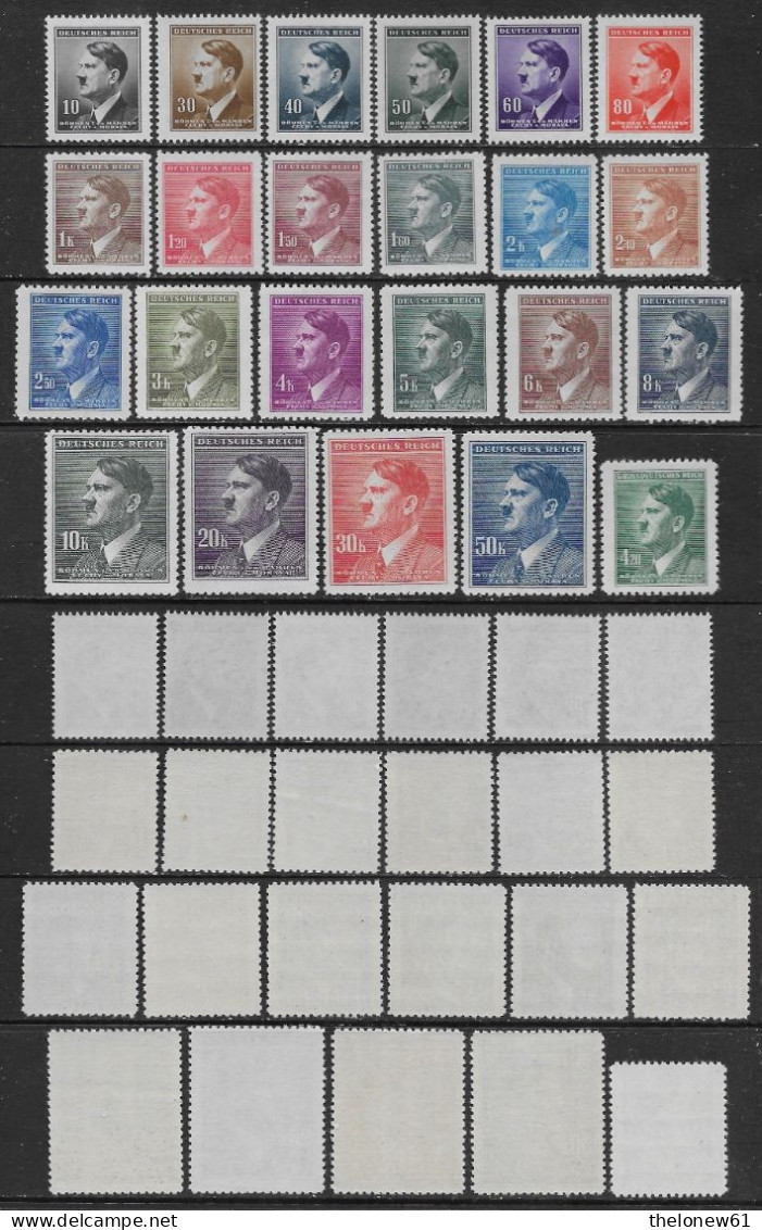 Bohemia Moravia 1942 Hitler 23val Mi N.89-110,142 Complete Set MNH ** - Nuevos