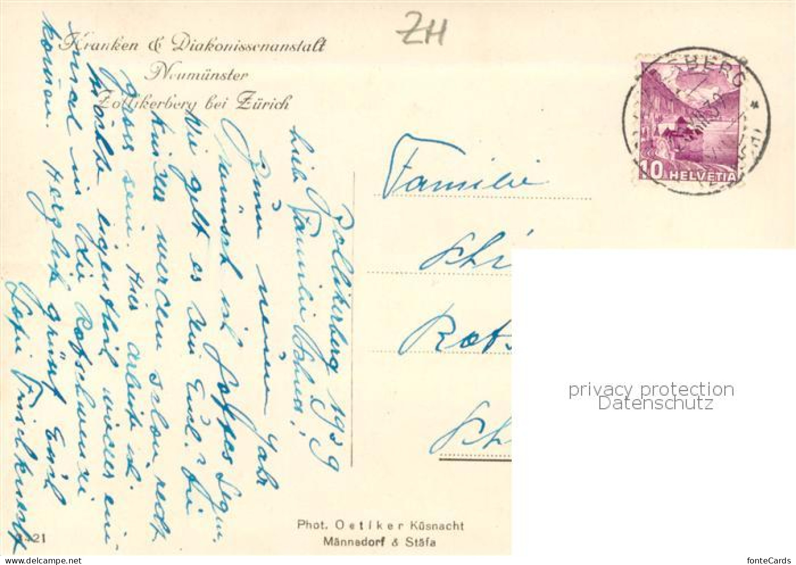 13783697 Zollikerberg ZH Kranken U. Diakonissenanstalt Neumuenster  - Other & Unclassified