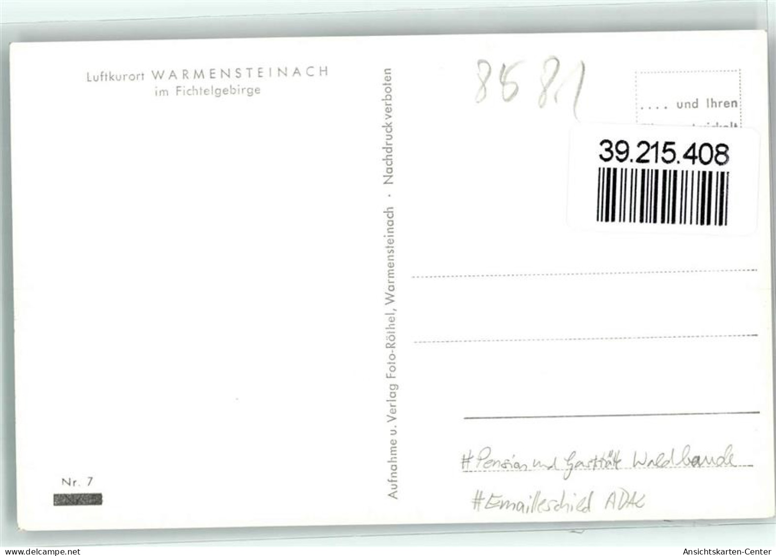39215408 - Warmensteinach - Sonstige & Ohne Zuordnung