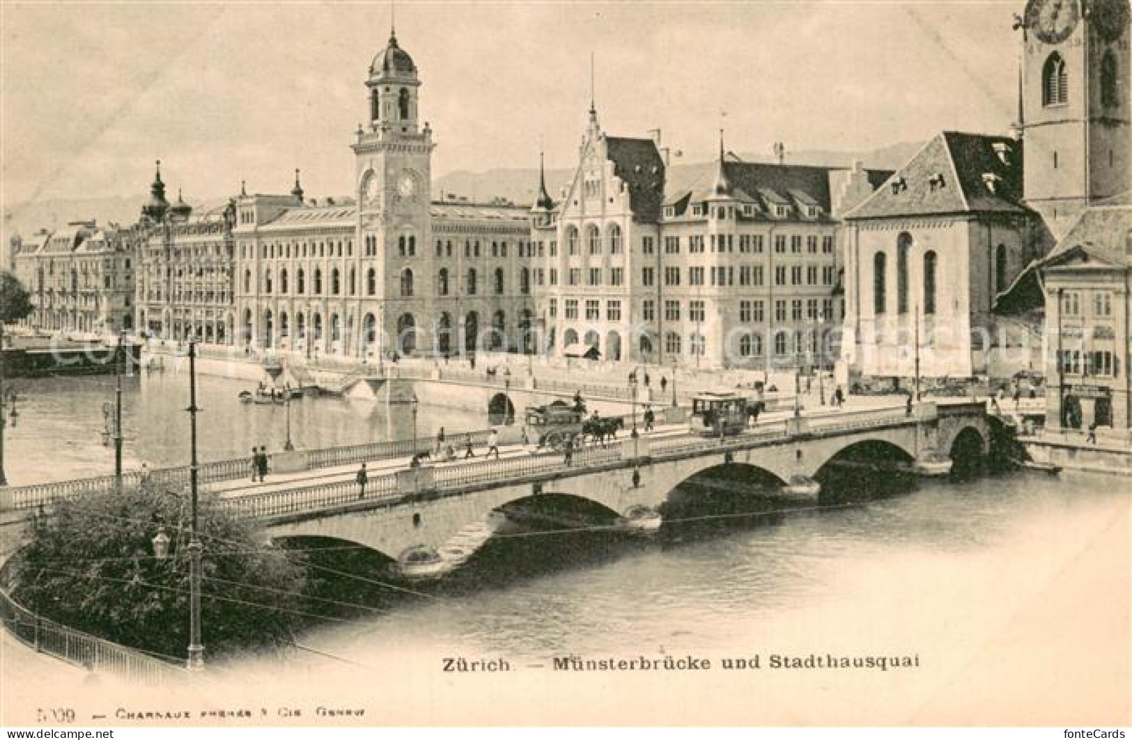 13781387 Zuerich ZH Muensterbruecke Und Stadthausquai Zuerich ZH - Sonstige & Ohne Zuordnung