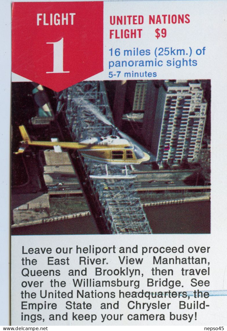 Dépliant Touristique.Amérique.U.S.A.Sight-See New York By Helicopter.Island Helicopter Corporation.East River. - Tourism Brochures