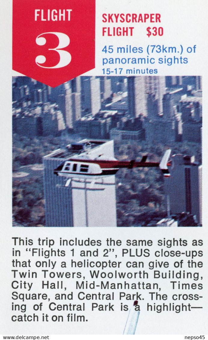 Dépliant Touristique.Amérique.U.S.A.Sight-See New York By Helicopter.Island Helicopter Corporation.East River. - Dépliants Touristiques