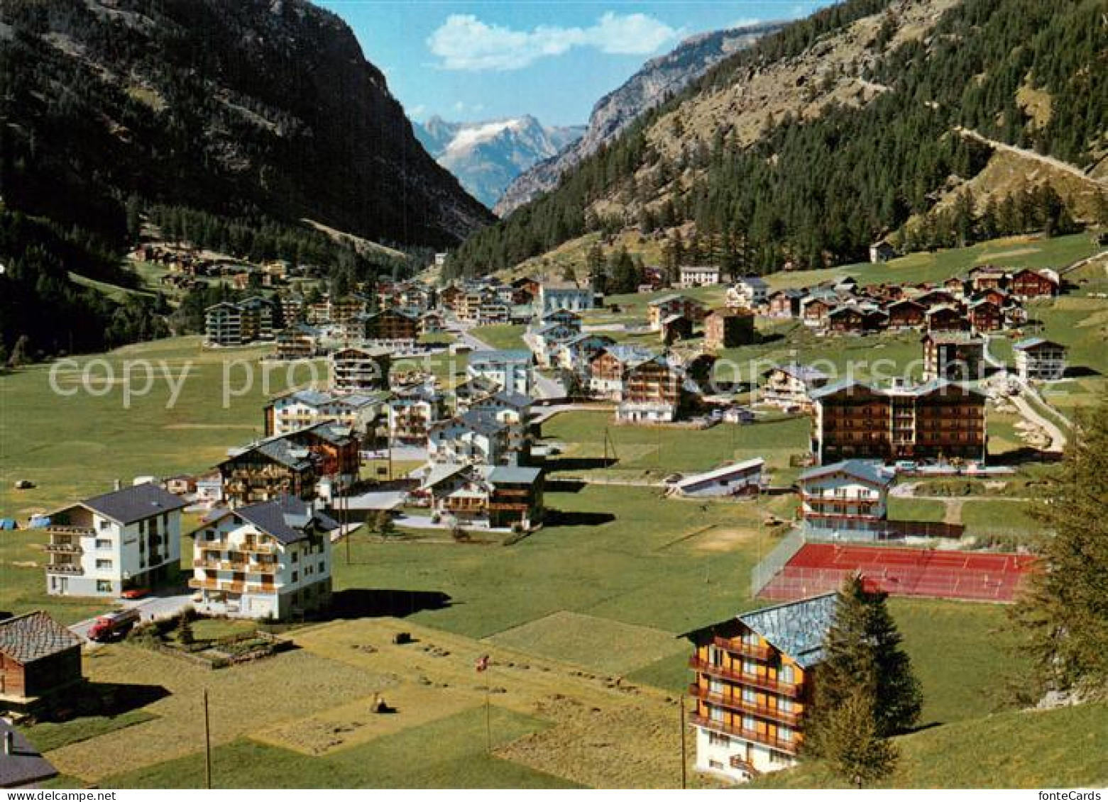 13780007 Saas Grund Unter Dem Berg Tamatten Bidermatten Fliegeraufnahme Saas Gru - Other & Unclassified