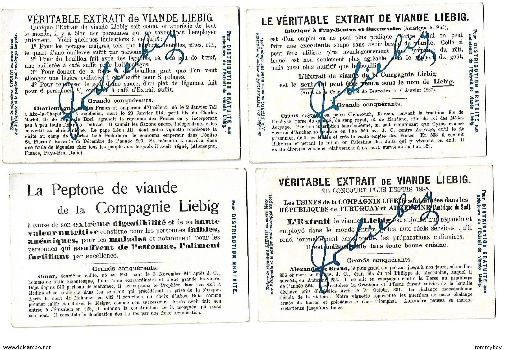 S 725, Liebig 6 Cards, Grands Conquérants  (ref B18) - Liebig