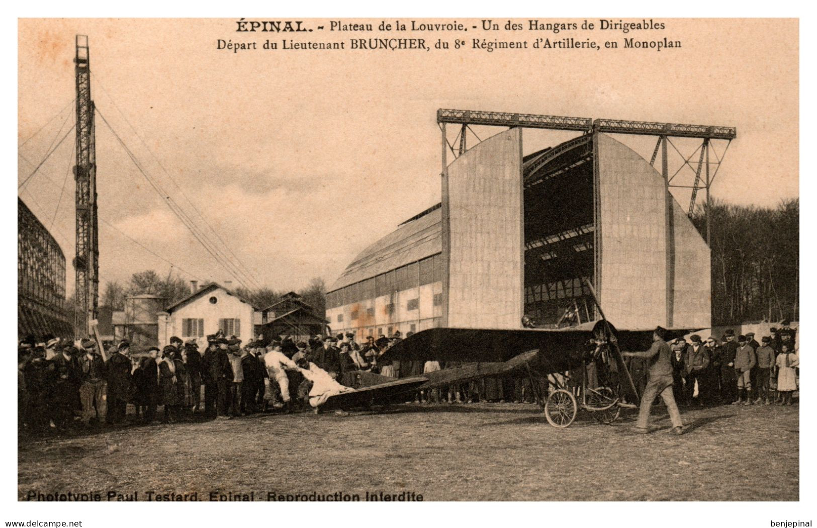 Epinal - Plateau De La Louvroie - Un Des Hangars Des Dirigeables - Départ Du Lt Bruncher En Monoplan (Testart) - Golbey