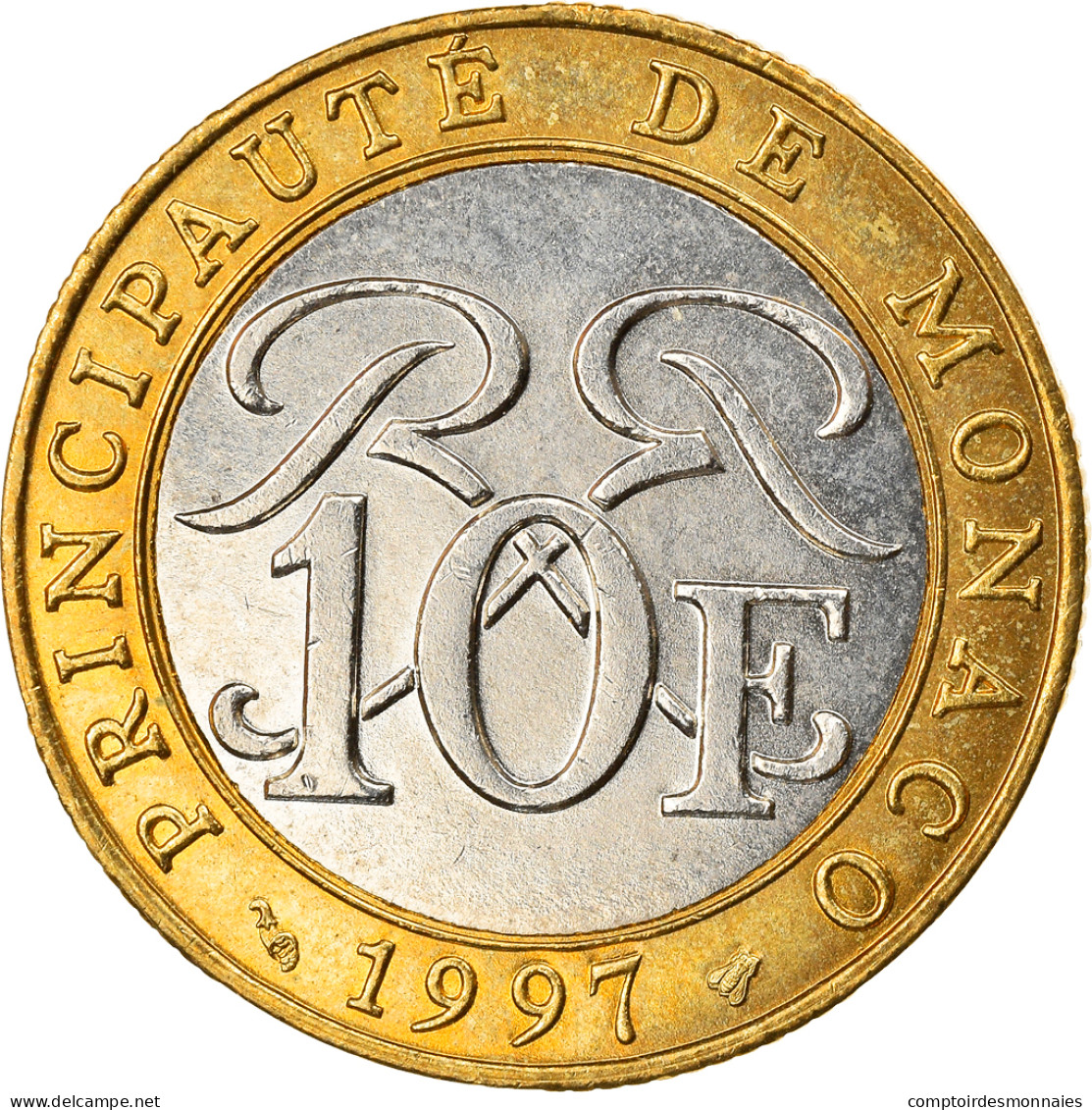 Monnaie, Monaco, Rainier III, 10 Francs, 1997, SUP, Bi-Metallic, Gadoury:160 - 1960-2001 Nieuwe Frank