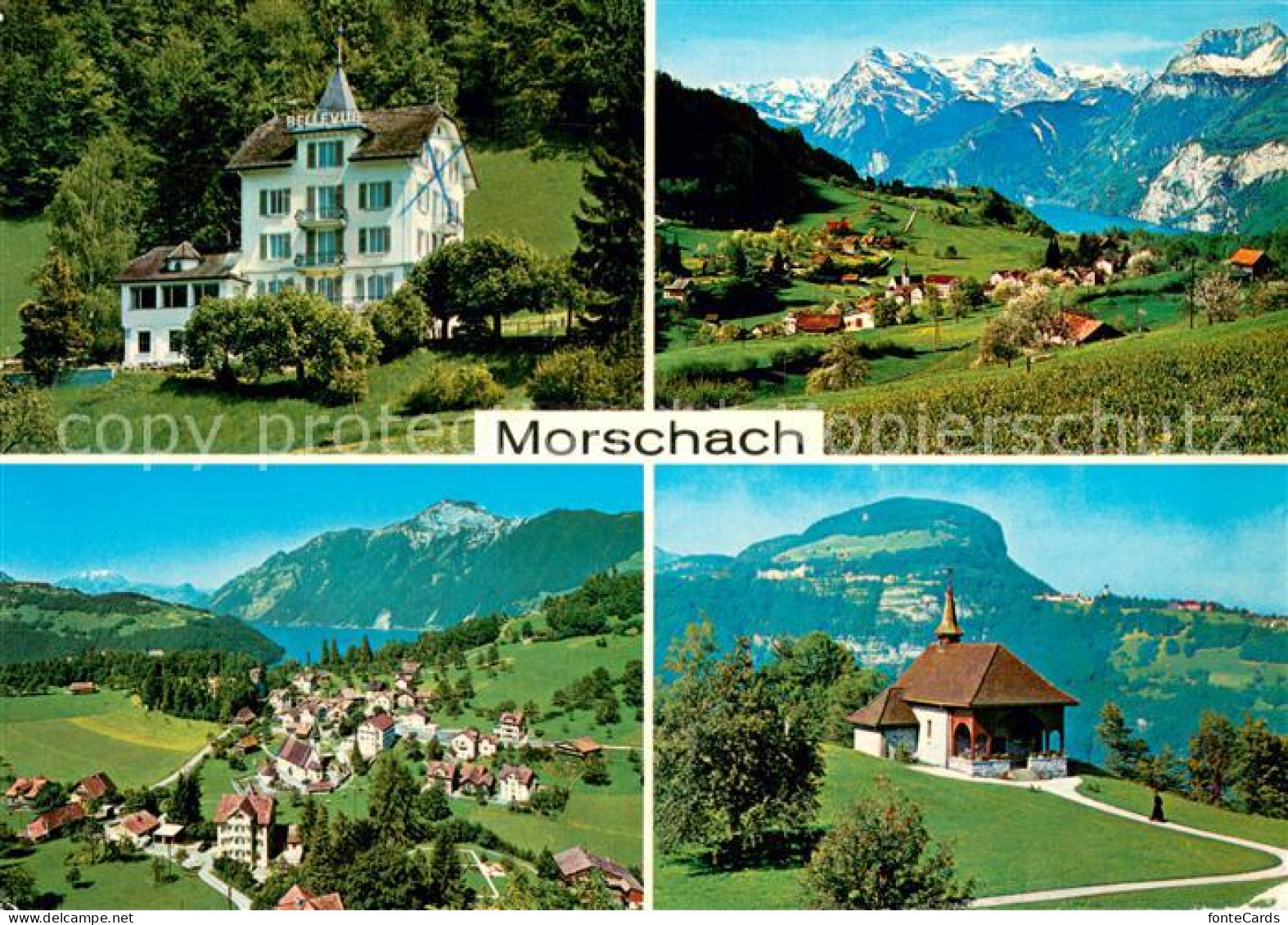 13765837 Morschach SZ Hotel Bellevue Panorama Fliegeraufnahme Kapelle  - Andere & Zonder Classificatie