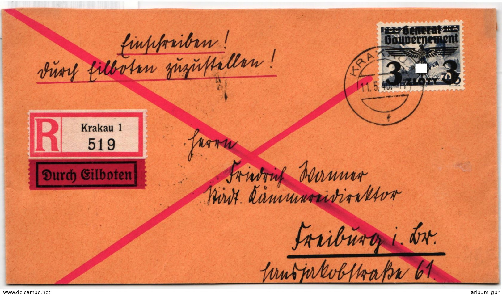 Generalgouvernement 29 Auf Brief Als Einzelfrankatur #KY493 - Besetzungen 1938-45