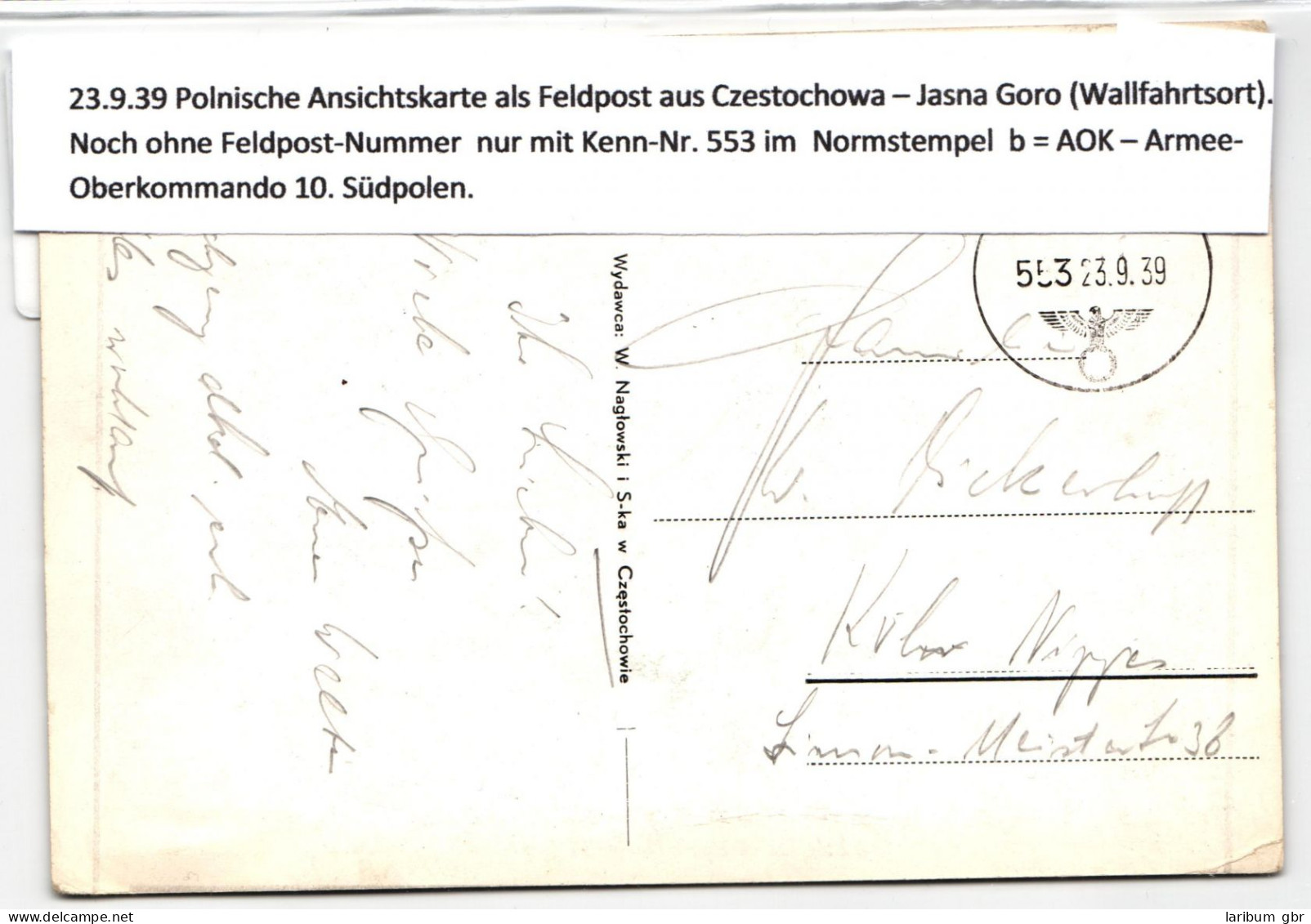 Generalgouvernement Feldpost Auf Postkarte Feldpost Generalgouvernement #KY515 - Bezetting 1938-45