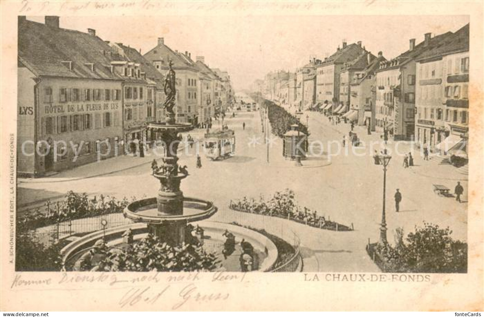 13760217 La Chaux-de-Fonds NE Innenstadt Strassenbahn  - Altri & Non Classificati