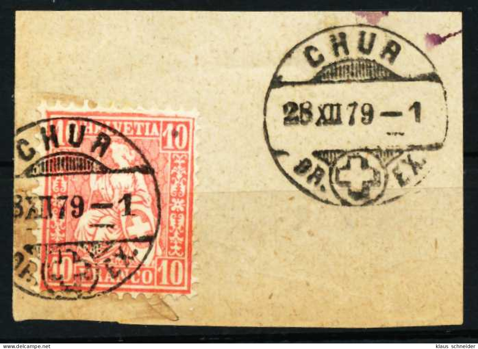 SCHWEIZ SITZENDE HELVETIA VON 1867 Nr 30a ZENTR X55C366 - Gebruikt