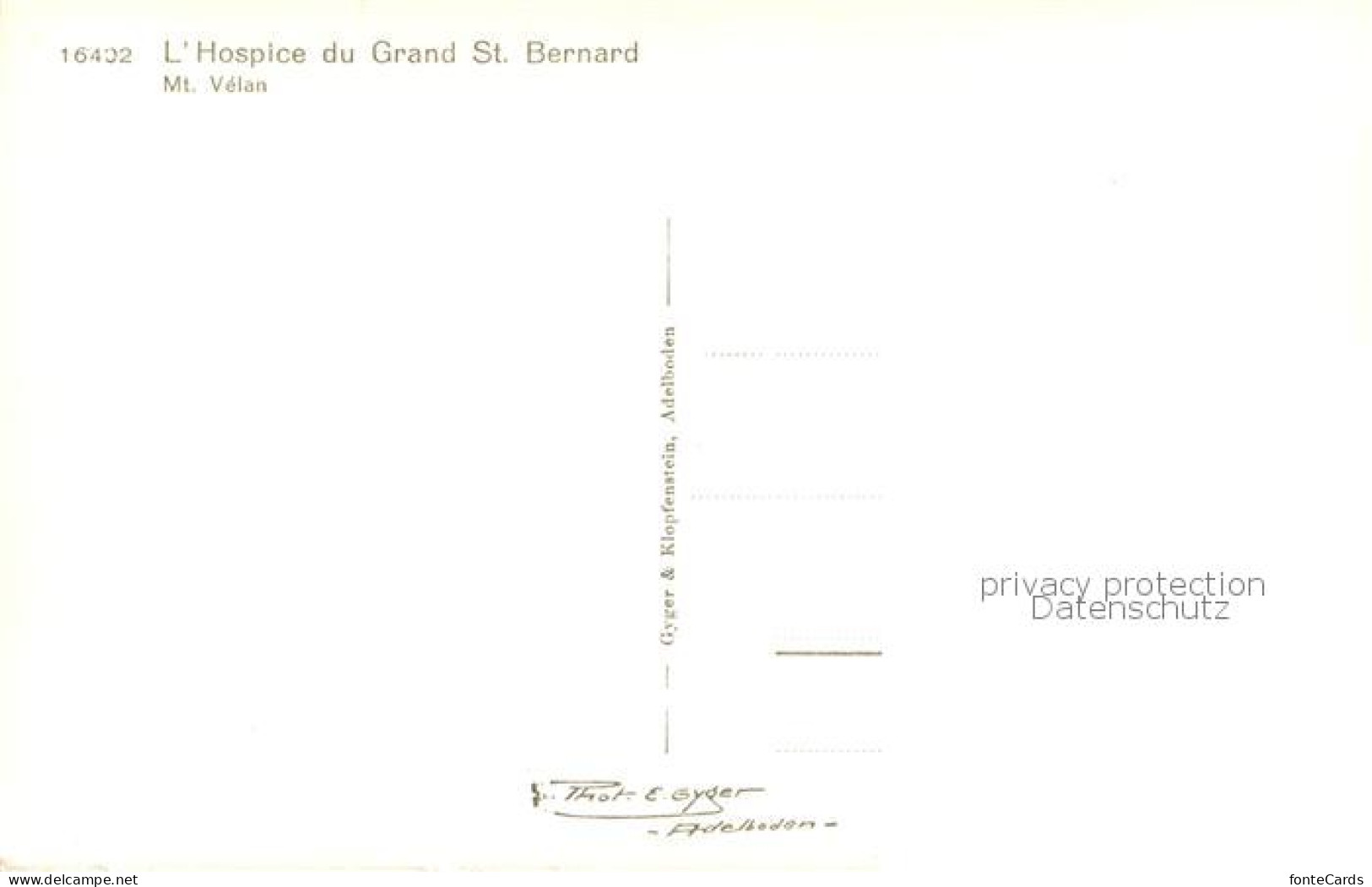 13759637 Grand Saint Bernard Hospice Mt Velan Grand Saint Bernard - Other & Unclassified