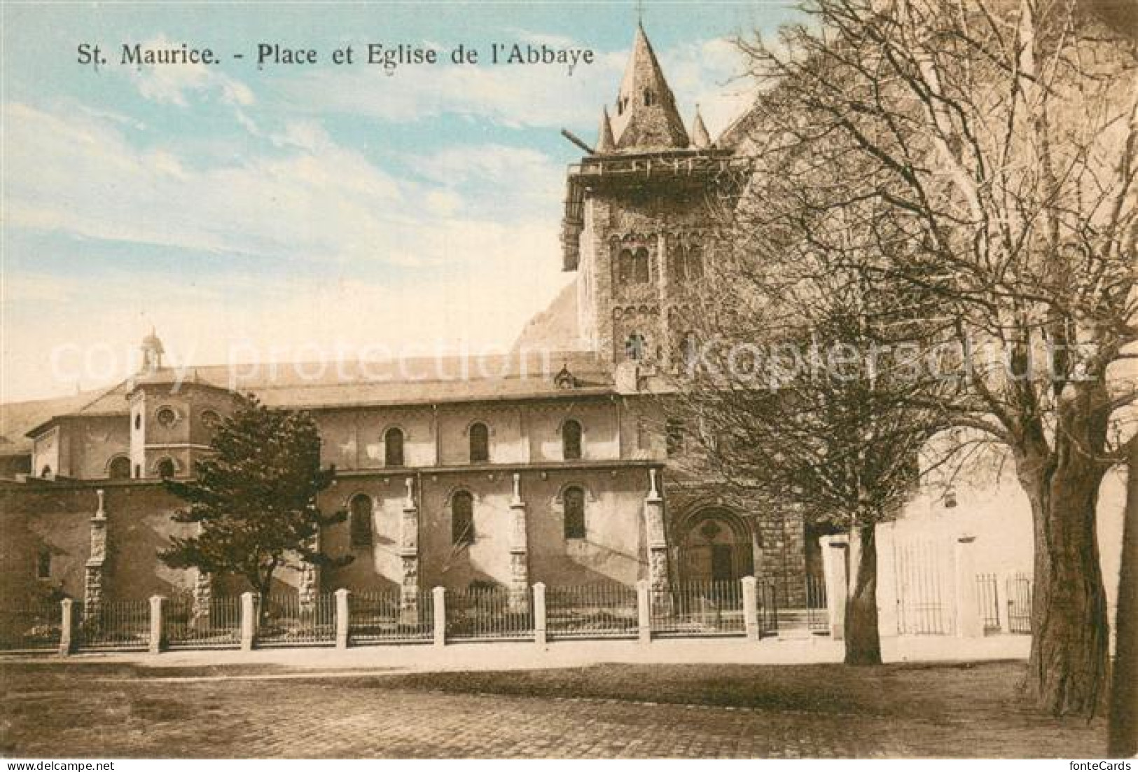 13759587 St Maurice  Valais VS Place Et Eglise De L'Abbaye  - Sonstige & Ohne Zuordnung