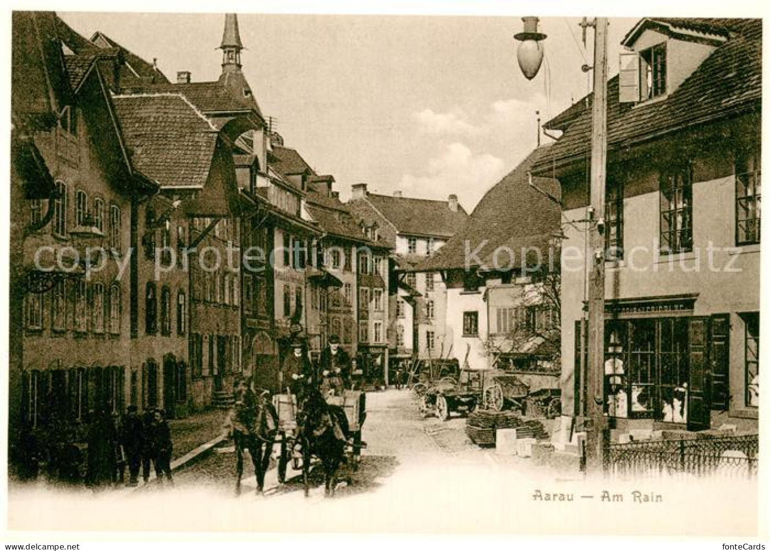 13759217 Aarau AG Parkplatz Am Rain M. Fuhrwerk Um 1893 Aarau AG - Sonstige & Ohne Zuordnung