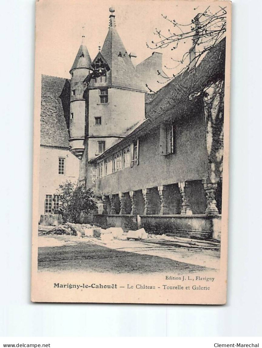 MARIGNY LE CAHOUET : Le Château, Tourelle Et Galerie - état - Autres & Non Classés