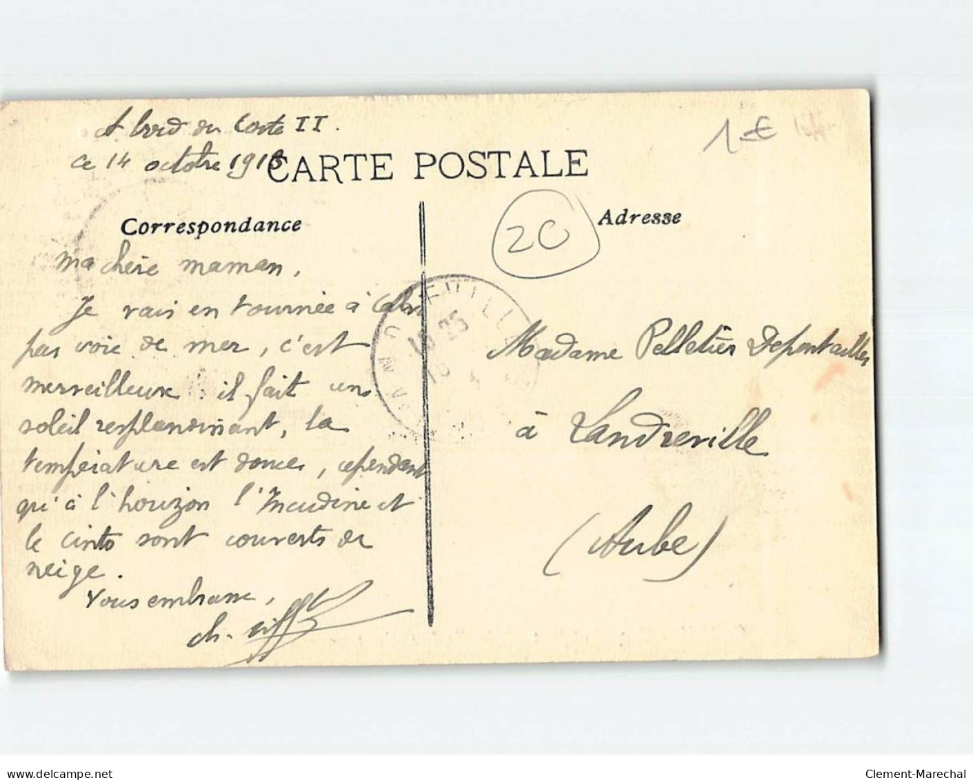 CORTE : Paquebot Poste De La Compagnie Fraissinet, Courrier De La Corse - état - Corte