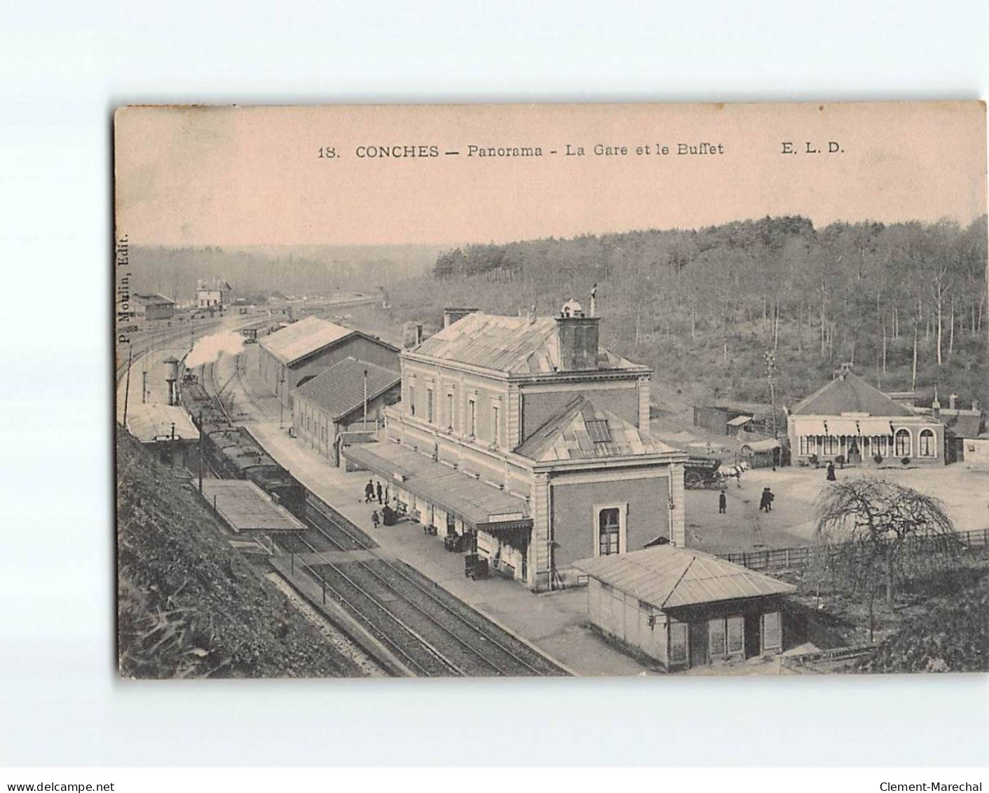 CONCHES : Panorama, La Gare Et Le Buffet - Très Bon état - Conches-en-Ouche