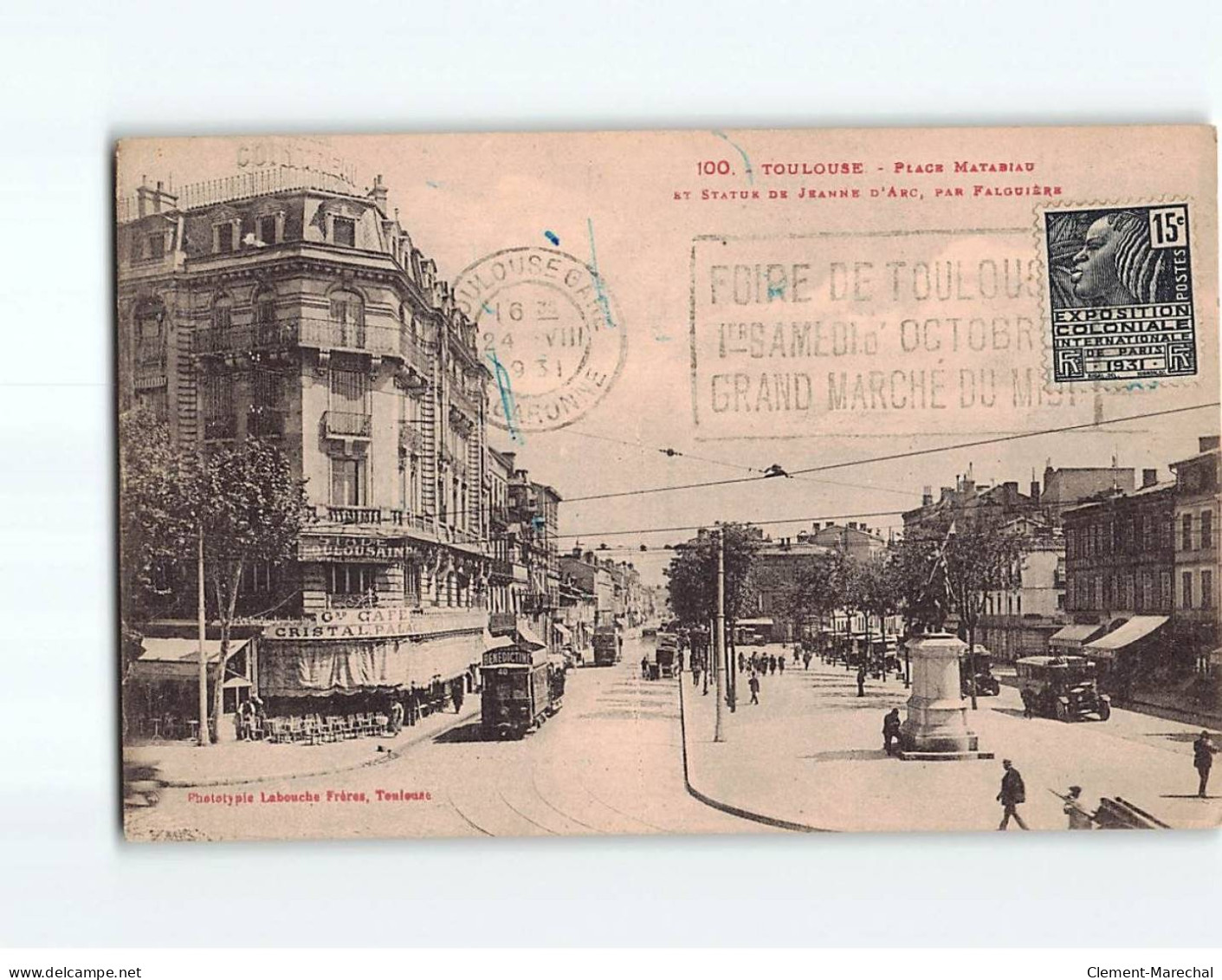 TOULOUSE : Place Matabiau Et Statue De Jeanne D'Arc - état - Toulouse