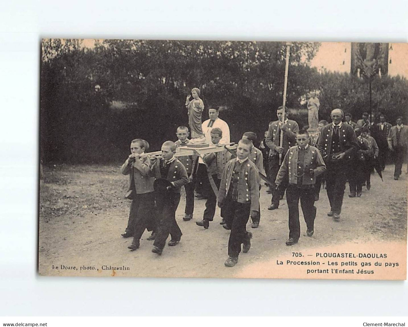 PLOUGASTEL DAOULAS : La Procession, Les Petits Gas Du Pays Portant L'enfant Jésus - Très Bon état - Plougastel-Daoulas