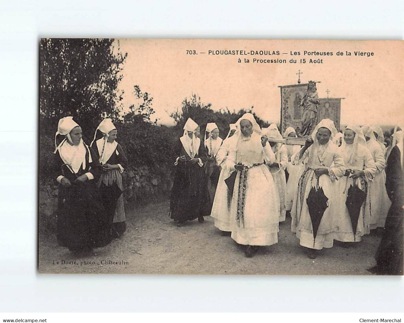 PLOUGASTEL : Les Porteuses De La Vierge à La Procession Du 15 Août - Très Bon état - Plougastel-Daoulas