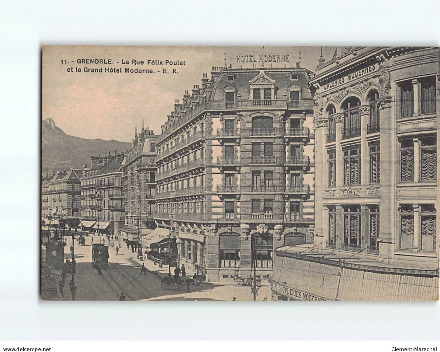 GRENOBLE : La Rue Félix Poulat Et Le Grand Hôtel Moderne - Très Bon état - Grenoble