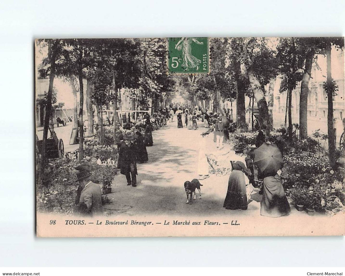 TOURS : Le Boulevard Béranger, Le Marché Aux Fleurs - Très Bon état - Tours