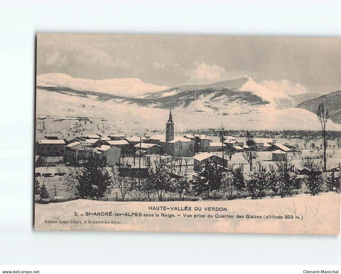 SAINT ANDRE LES ALPES Sous La Neige, Vue Prise Du Quartier Des Glaires - Très Bon état - Autres & Non Classés