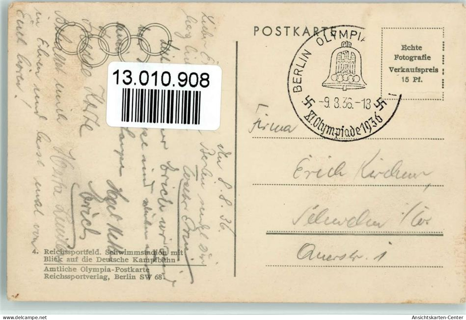 13010908 - Olympia Berlin 1936 - Karte Nr. 4 - Other & Unclassified