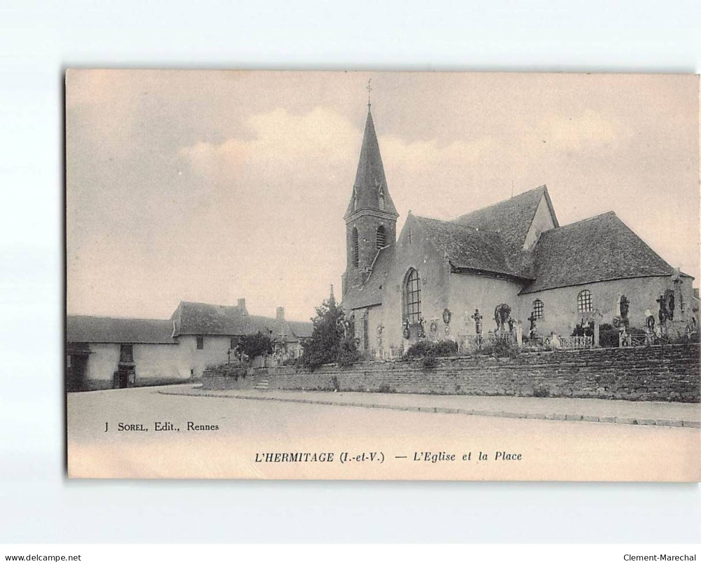 L'HERMITAGE : L'Eglise Et La Place - Très Bon état - Other & Unclassified