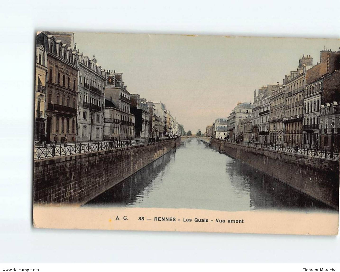 RENNES : Les Quais, Vue Amont - état - Rennes