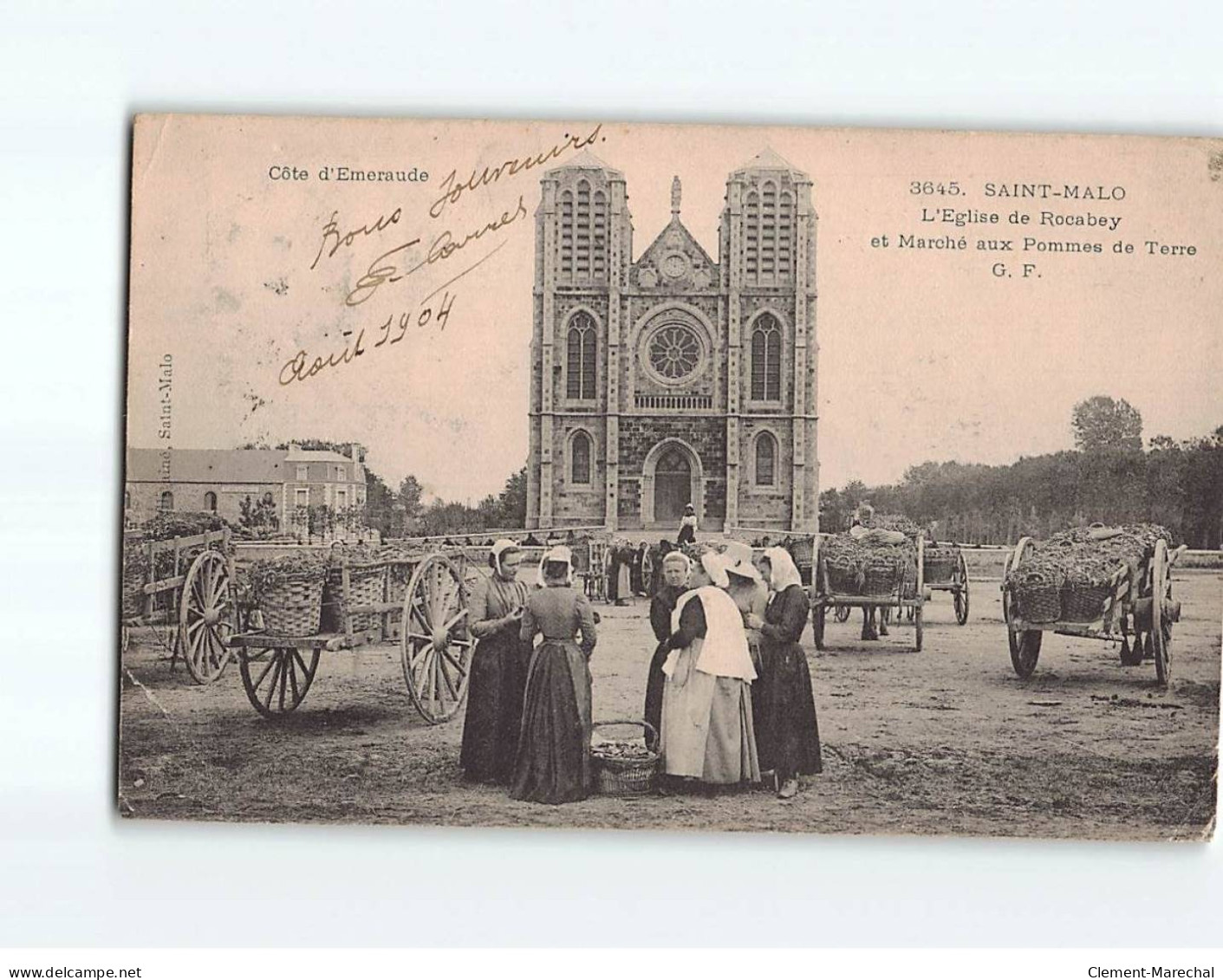 SAINT MALO : L'Eglise De Rocabey Et Marché Aux Pommes De Terre - état - Saint Malo