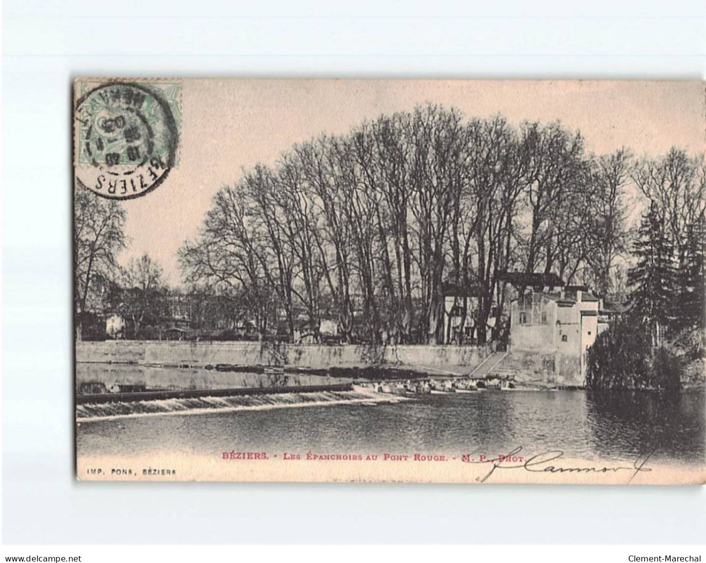 BEZIERS : Les Epanchoirs Au Pont Rouge - état - Beziers