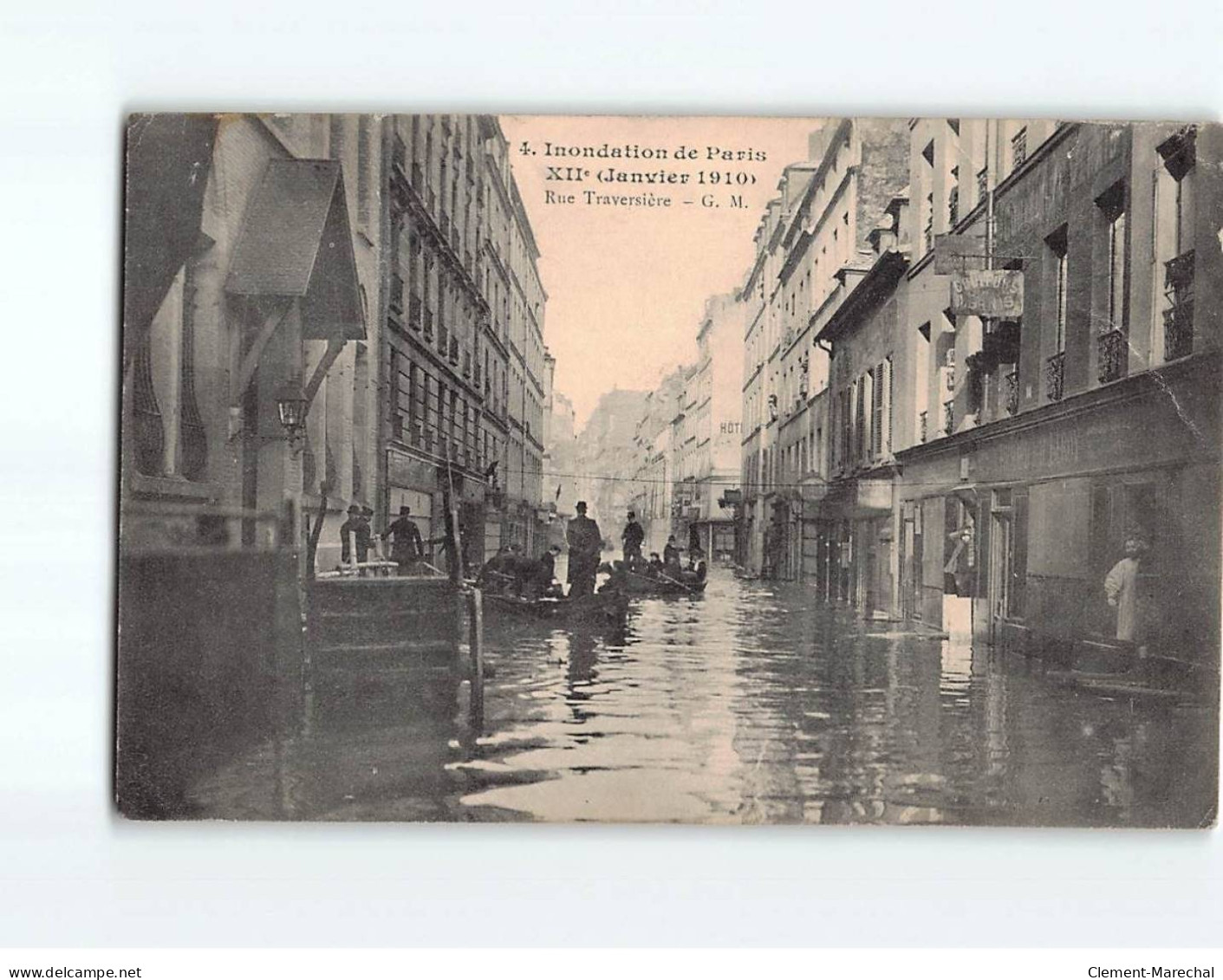 PARIS : Inondation De 1910, Rue Traversière - état ( Partiellement Décollée ) - Alluvioni Del 1910