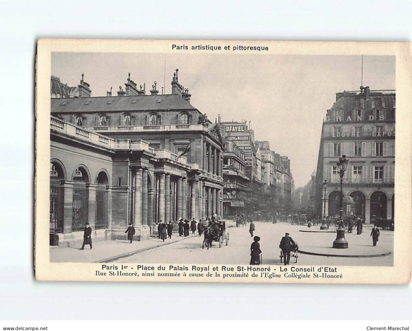 PARIS :  Place Du Palais Royal Et Rue Saint-Honoré, Le Conseil D'Etat - état - Squares