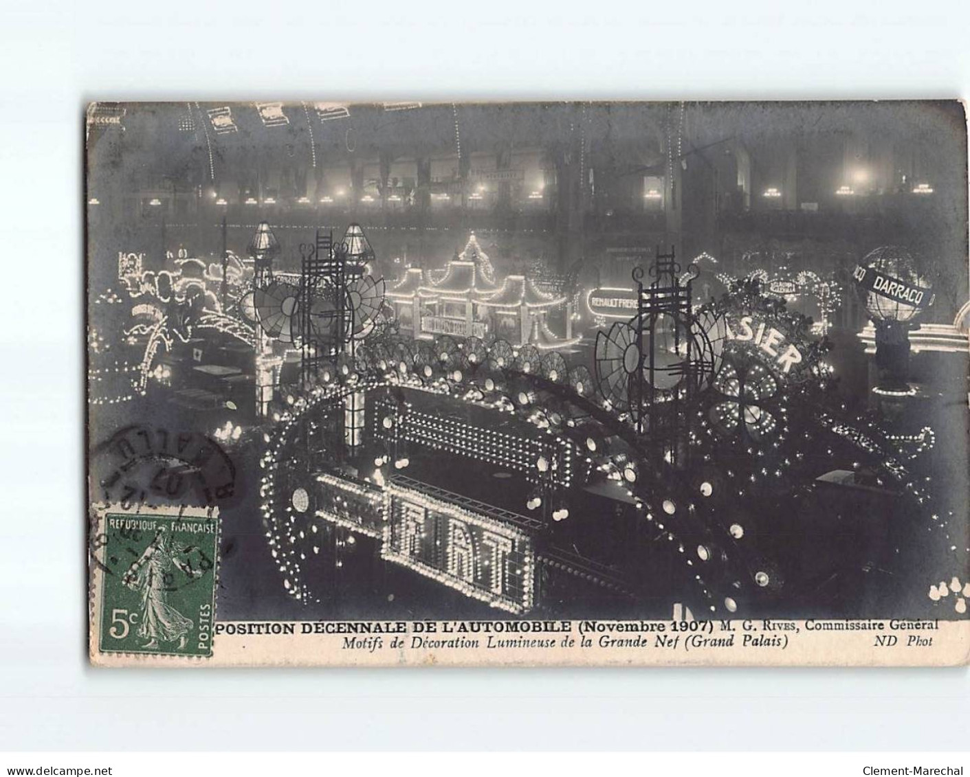 PARIS :  Exposition Décennale De L'Automobile 1907, Motifs De Décoration Lumineuse De La Grande Nef - état - Expositions
