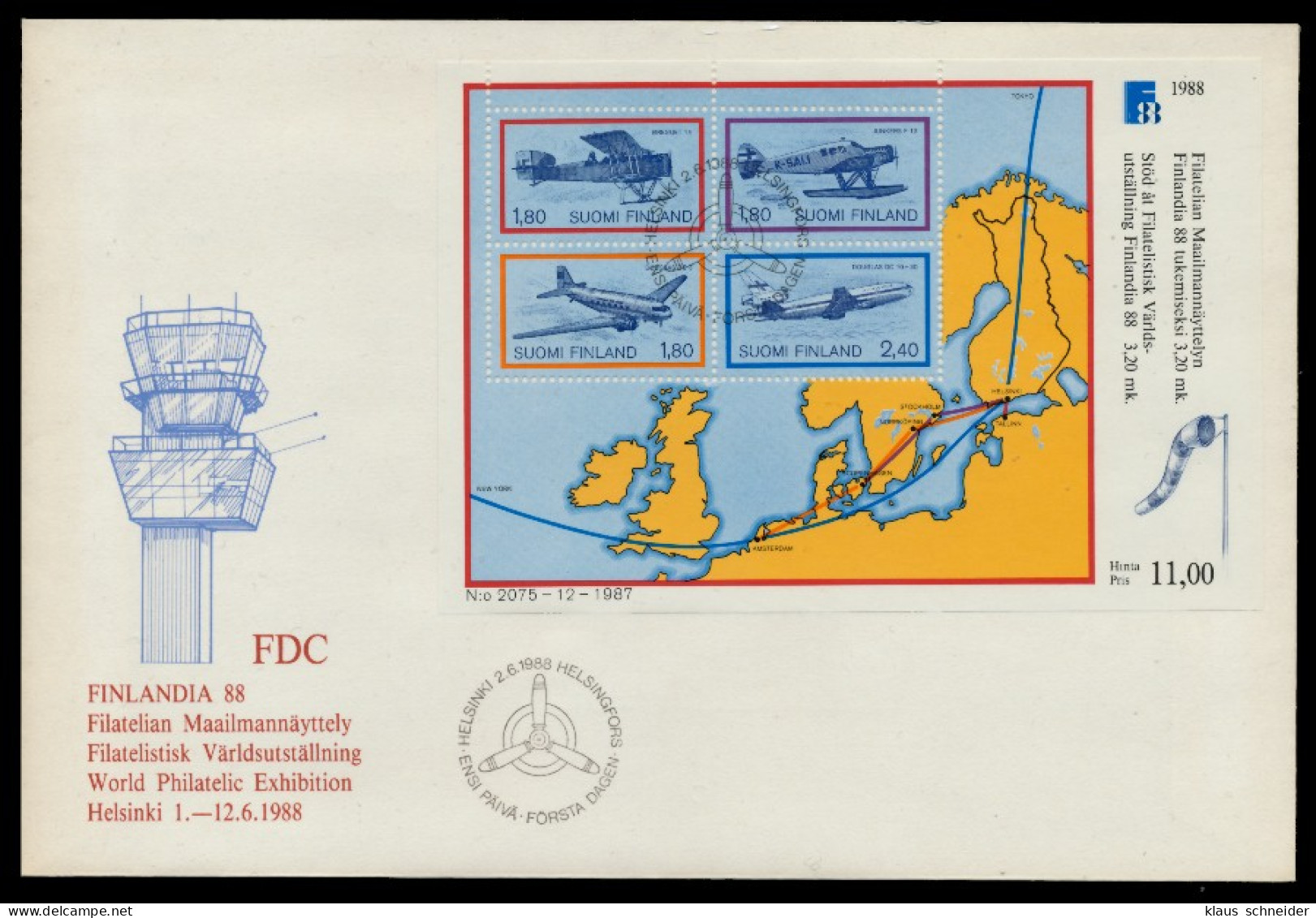 FINNLAND Block 4 BRIEF FDC X9117BA - Other & Unclassified