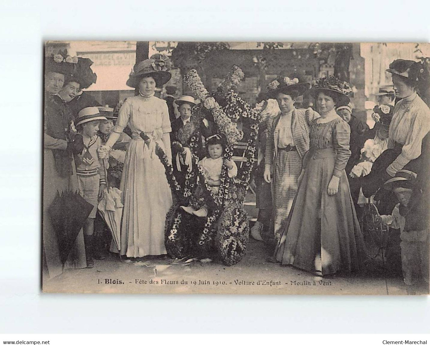 BLOIS : Fête Des Fleurs Du 19 Juin 1910, Voiture D'enfant, Moulin à Vent - Très Bon état - Blois