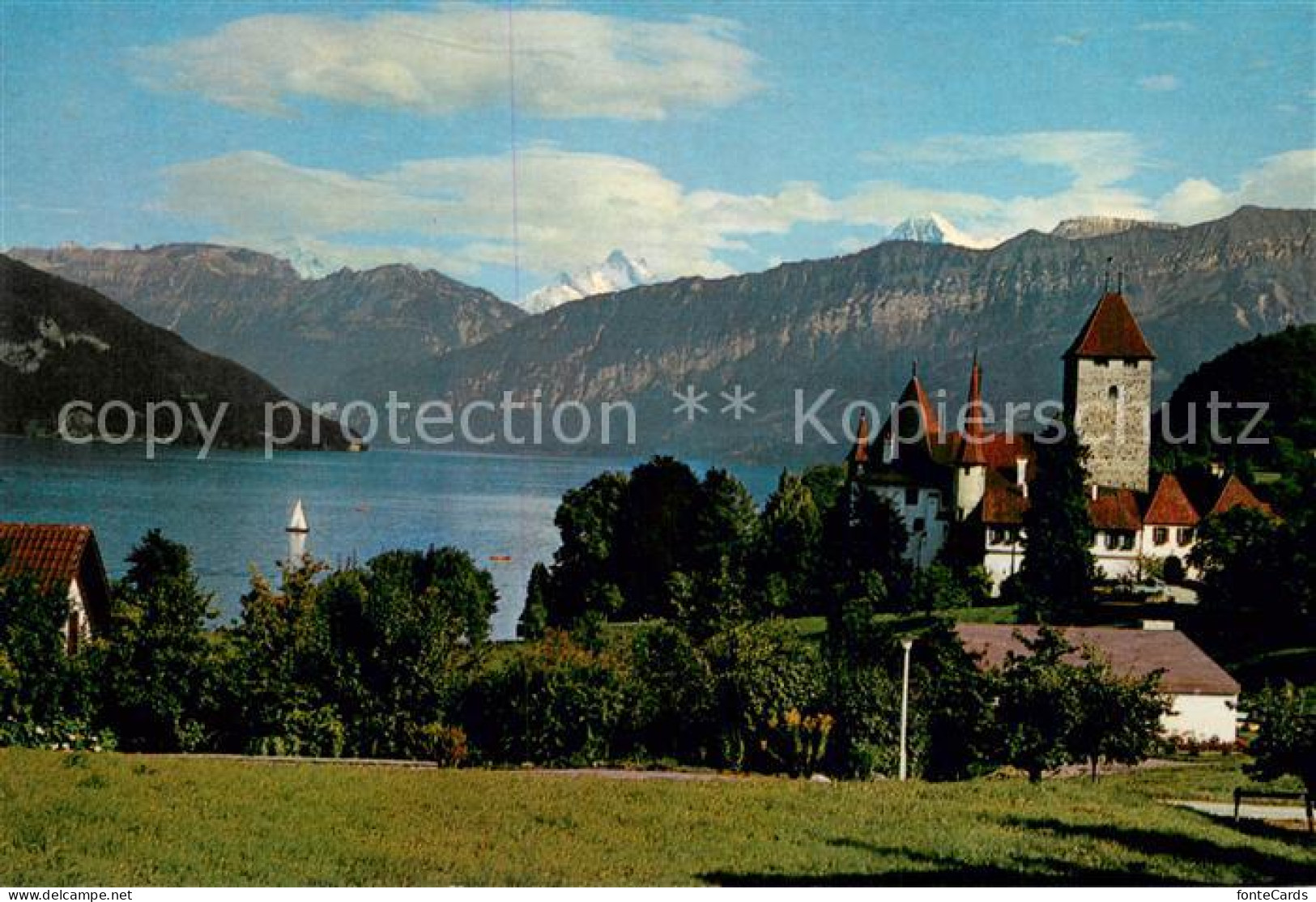13757657 Spiez Thunersee BE Schloss Mit Wetterhorn Schreckhorn Eiger Spiez Thune - Altri & Non Classificati