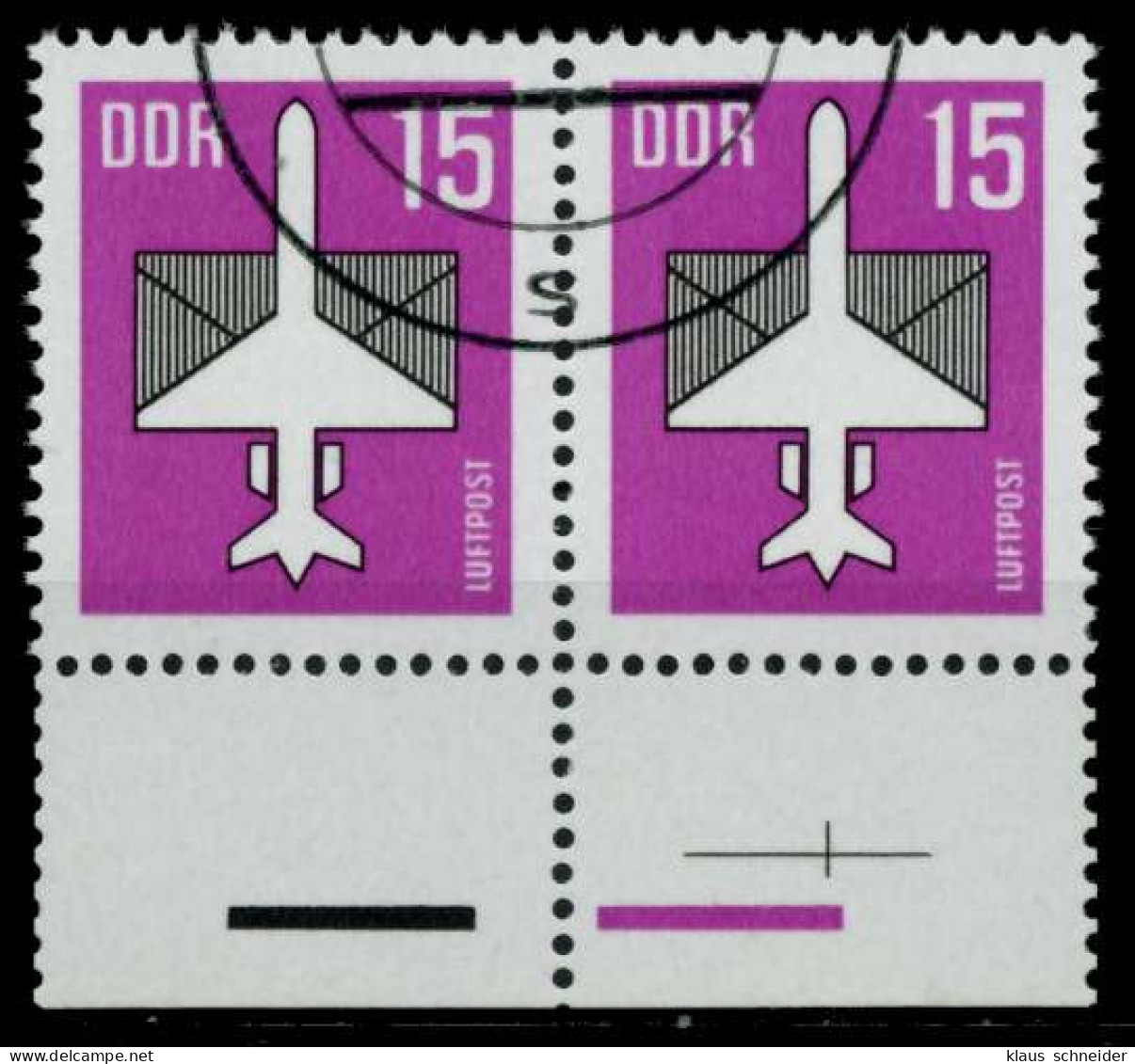 DDR DS LUFTPOST Nr 3128w Gestempelt WAAGR PAAR URA X958F2E - Used Stamps