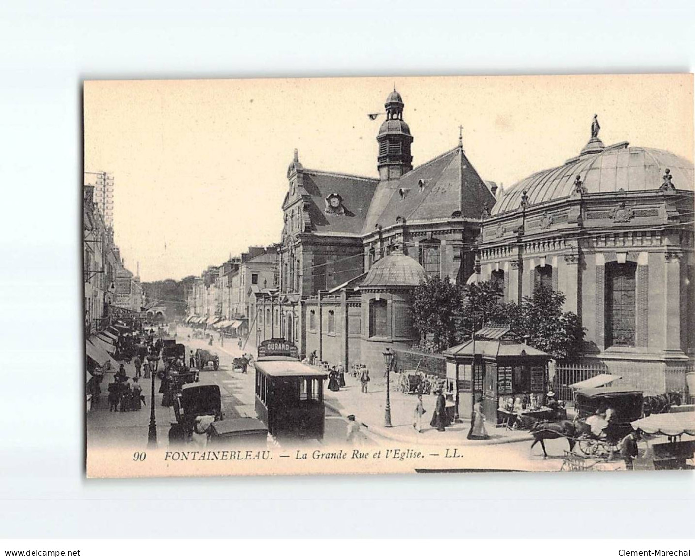 FONTAINEBLEAU : La Grande Rue Et L'Eglise - Très Bon état - Fontainebleau