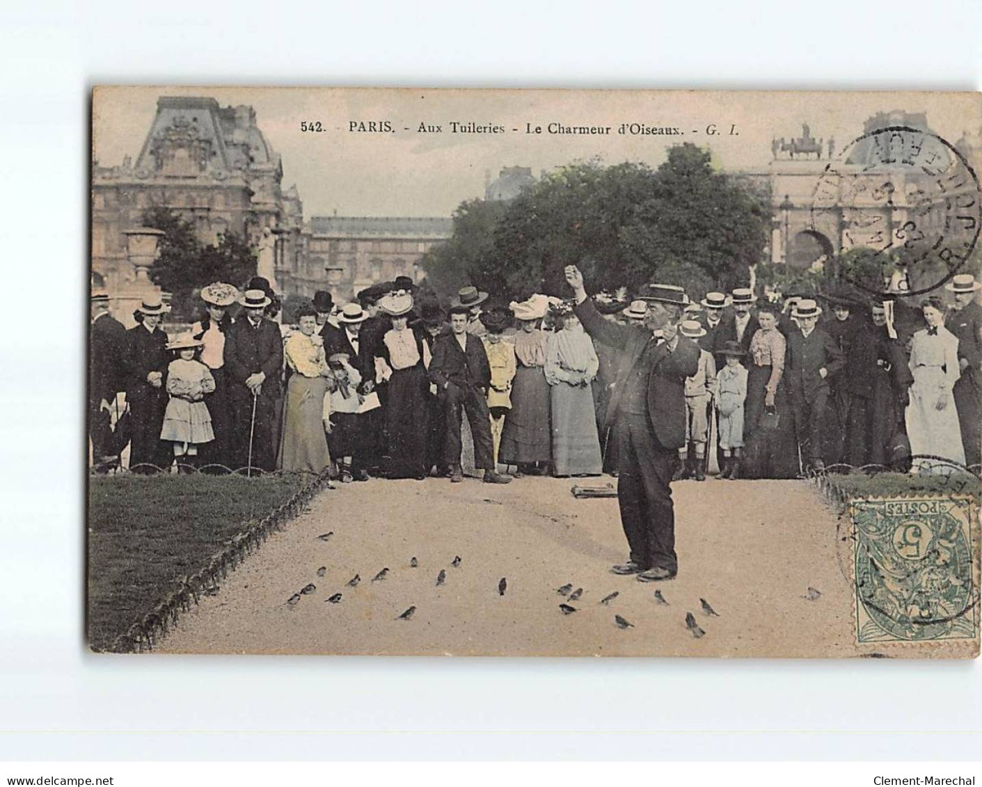 PARIS : Aux Tuilerie, Charmeur D'Oiseaux - état - Parks, Gardens