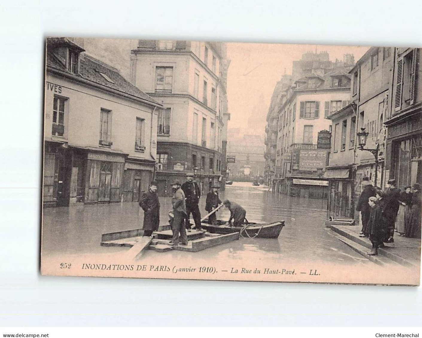 PARIS : Inondation De Paris ( Janvier 1910 ), La Rue Du Haut -Pavé - Très Bon état - Alluvioni Del 1910