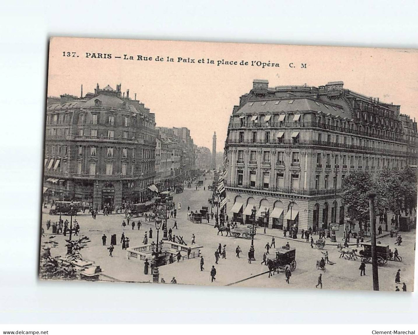 PARIS : La Rue De La Paix Et La Place De L'Opéra - Très Bon état - Markten, Pleinen