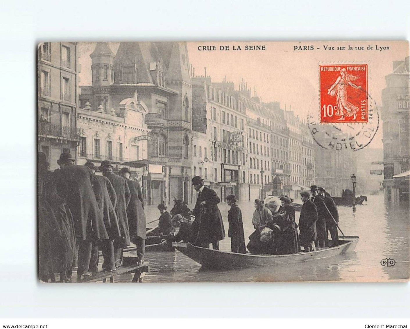 PARIS : Crue De La Seine 1910, Vue De La Rue De Lyon - état - Paris Flood, 1910